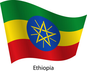 Flag of the country Ethiopia on a white background