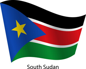 Flag of the country South Sudan on a white background