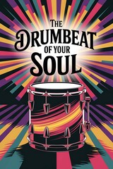 The drumbeat of your soul drowns out despair. Typography and Colorful Background Motivational Quote T-shirt Design Illustration