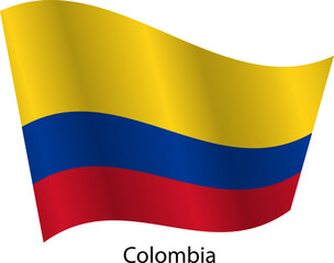 Flag of the country Colombia on a white background