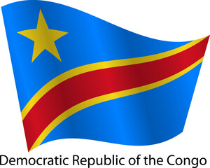 Flag of the country Democratic Republic of the Congo on a white background