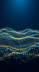 Data Wave: Abstract Network of Light - Connection, Technology, Digital Future, and Flowing Data Streams Visual