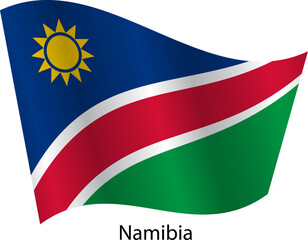 Flag of the country Namibia on a white background