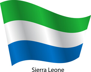 Flag of the country Sierra Leone on a white background