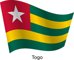 Flag of the country Togo on a white background