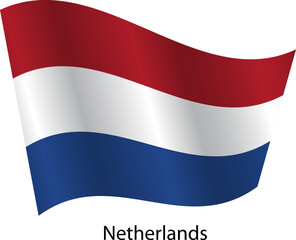 Flag of the country Netherlands on a white background