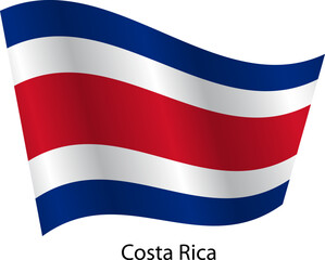 Flag of the country Costa Rica on a white background