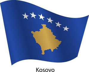 Flag of the country Kosovo on a white background