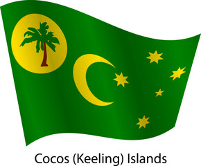 Flag of the country Cocos Keeling Islands on a white background