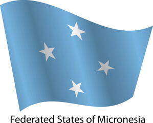Flag of the country Federated States of Micronesia on a white background