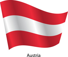 Flag of the country Austria on a white background