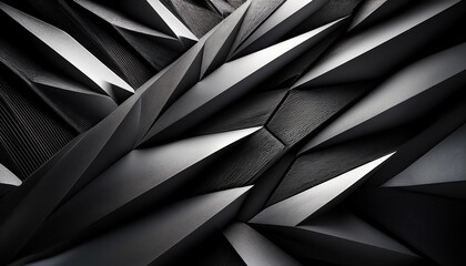 Obraz premium Black and white geometric patterns with extreme contrast and harsh lighting, emphasizing sharp edges and bold design