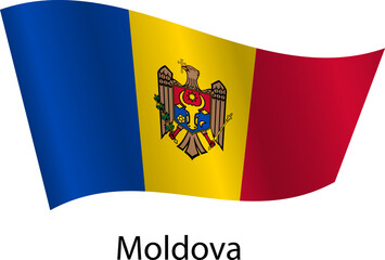 Flag of the country Moldova on a white background