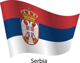 Flag of the country Serbia on a white background