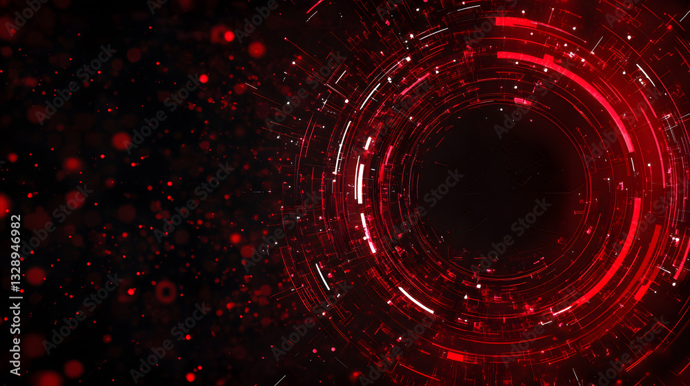 Poster a dynamic, swirling pattern of red lights and particles creates an abstract, captivating visual effe