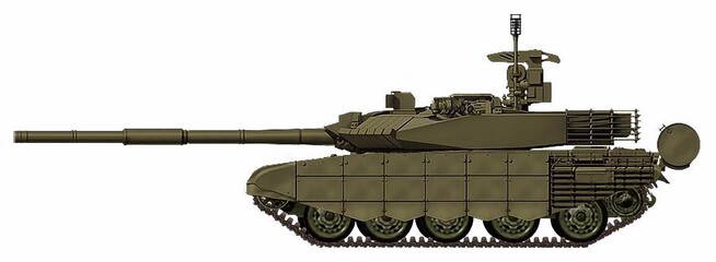 T-62 Evo (MBT concept based on the T-62 tank, with a 125mm gun and Kontakt-5 dynamic protection installed on the turret and sides of the tank) © Tikros