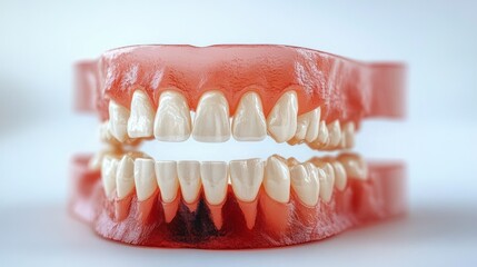 Obraz premium Temporary Dental Crowns Prosthesis Model with Clinical Details and Natural Lighting