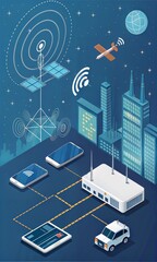 Obraz premium Telecommunications industry theme