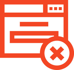 Obraz premium Browser delete outline icon in square shape