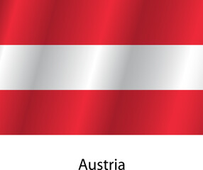 Flag of the country Austria on a white background