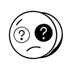 Fototapeta premium Confused face with black and white contrast