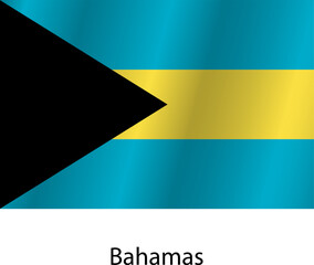 Flag of the country Bahamas on a white background