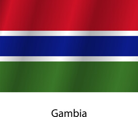 Flag of the country Gambia on a white background