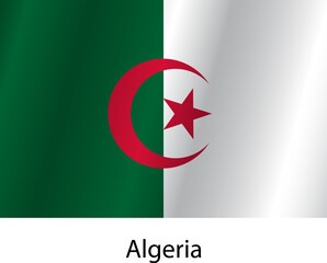 Flag of the country Algeria on a white background