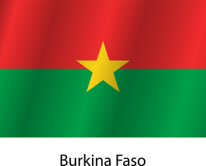 Flag of the country Burkina Faso on a white background