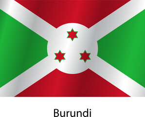 Flag of the country Burundi on a white background