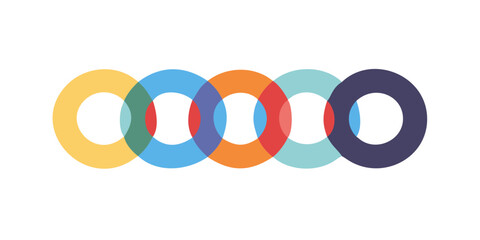 Obraz premium Overlapping multicolor circle design