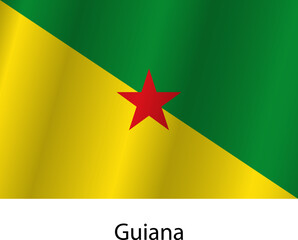 Flag of the country Guiana on a white background