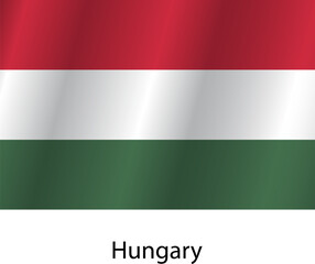 Flag of the country Hungary on a white background