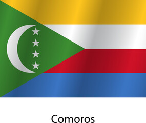 Flag of the country Comoros on a white background