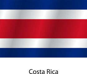 Flag of the country Costa Rica on a white background
