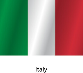Flag of the country Italy on a white background