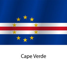 Flag of the country Cape Verde on a white background
