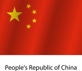 Flag of the country Peoples Republic of China on a white background