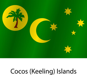 Flag of the country Cocos Keeling Islands on a white background