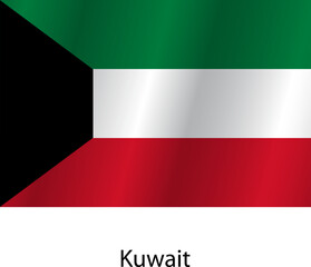 Flag of the country Kuwait on a white background