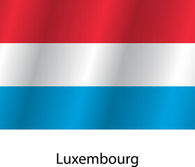 Flag of the country Luxembourg on a white background
