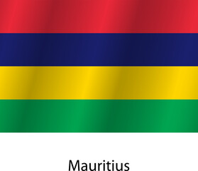 Flag of the country Mauritius on a white background
