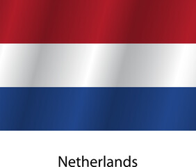 Flag of the country Netherlands on a white background