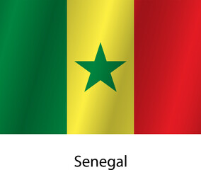 Flag of the country Senegal on a white background