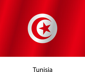 Flag of the country Tunisia on a white background