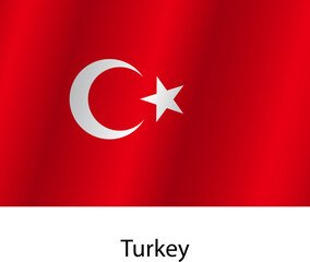 Flag of the country Turkey on a white background