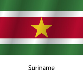 Flag of the country Suriname on a white background
