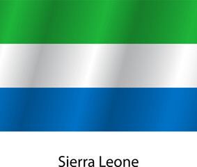 Flag of the country Sierra Leone on a white background