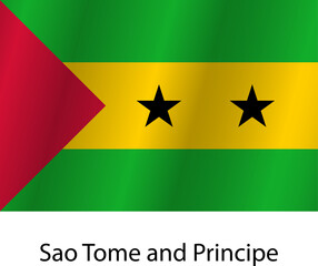 Flag of the country Sao Tome and Principe on a white background