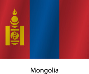 Flag of the country Mongolia on a white background